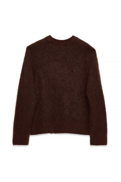 Knitted Mohair Blend Round Neck Sweater