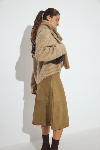 Knitted Mohair Blend Round Neck Sweater