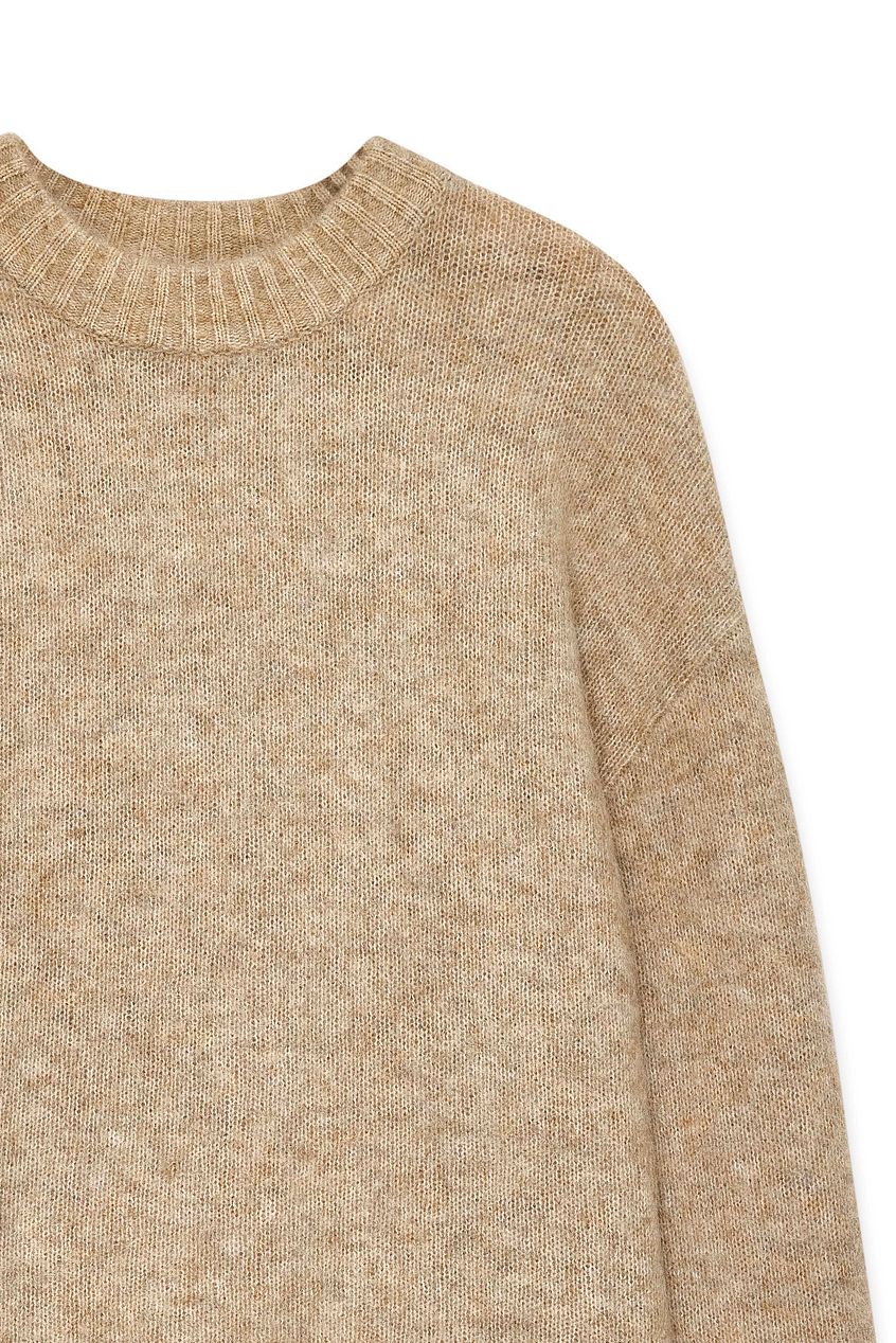 Knitted Mohair Blend Round Neck Sweater