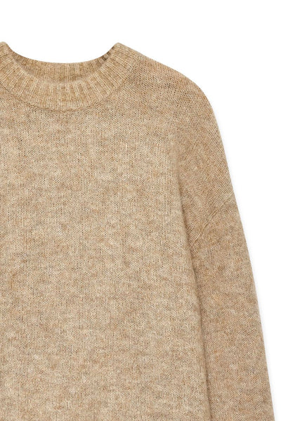 Knitted Mohair Blend Round Neck Sweater