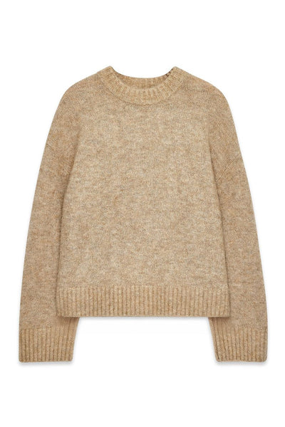 Knitted Mohair Blend Round Neck Sweater
