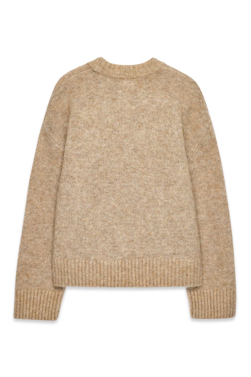 Knitted Mohair Blend Round Neck Sweater