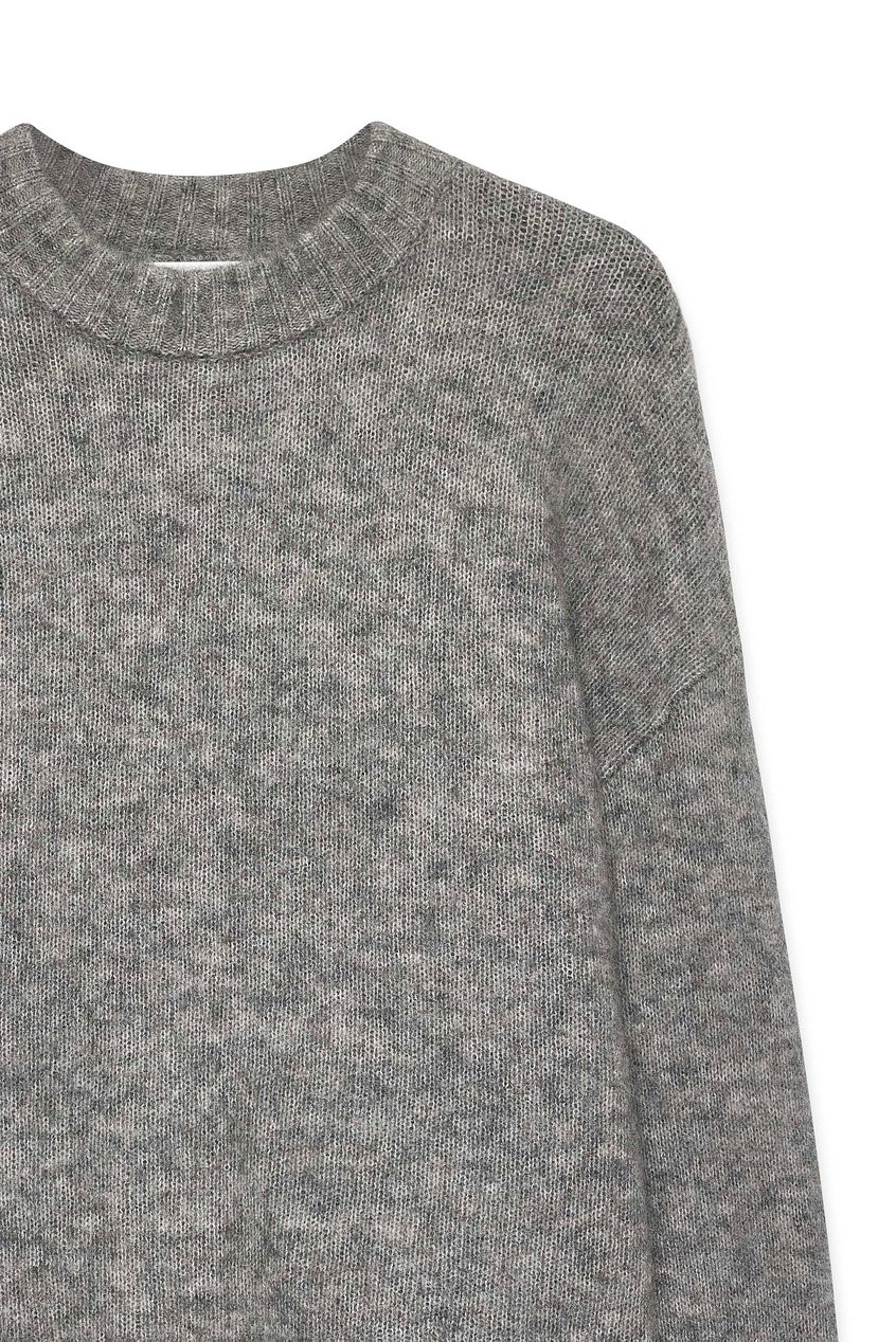 Knitted Mohair Blend Round Neck Sweater