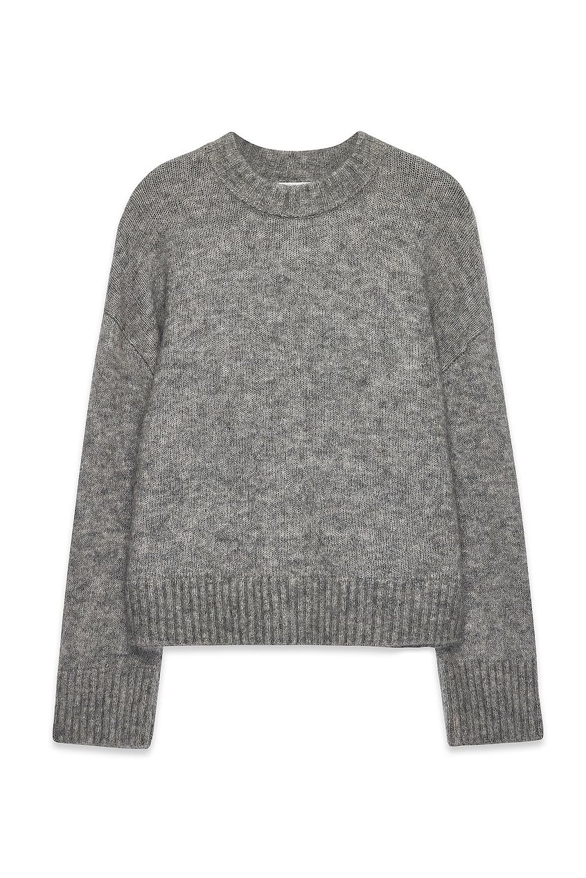 Knitted Mohair Blend Round Neck Sweater
