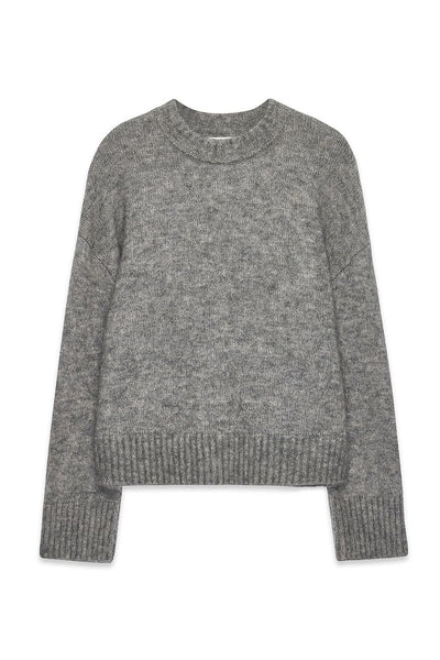 Knitted Mohair Blend Round Neck Sweater