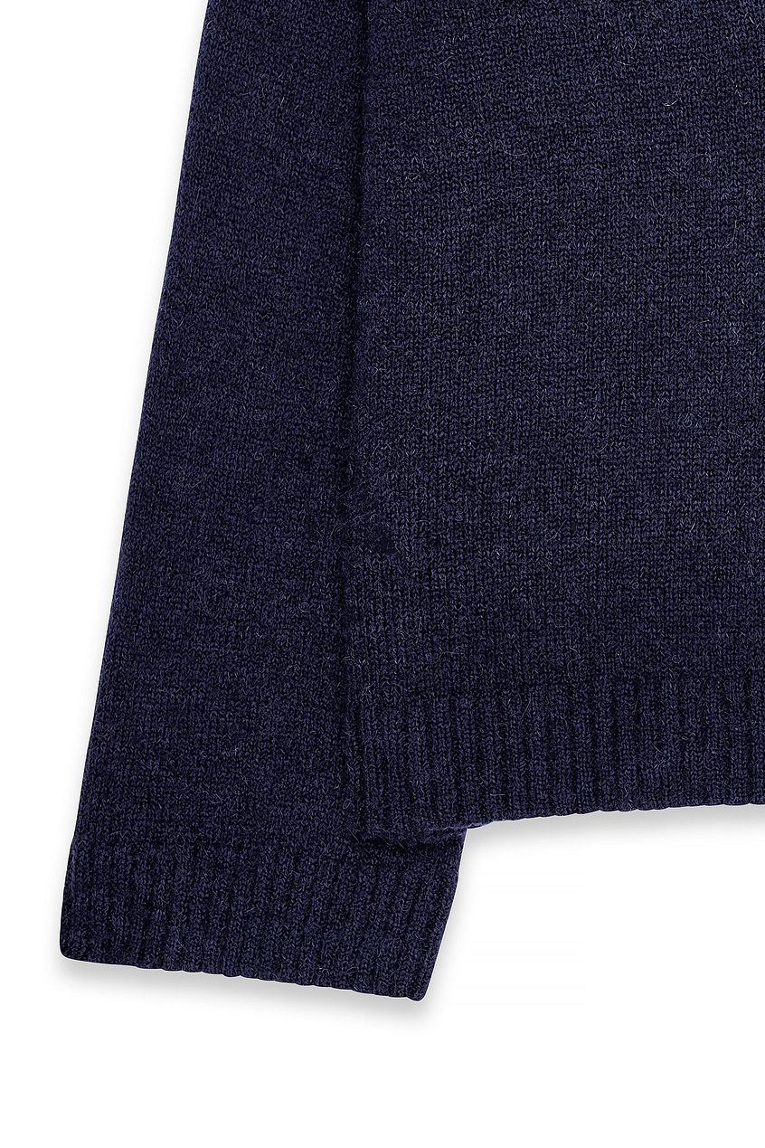Knitted V-Neck Wool Blend Sweater