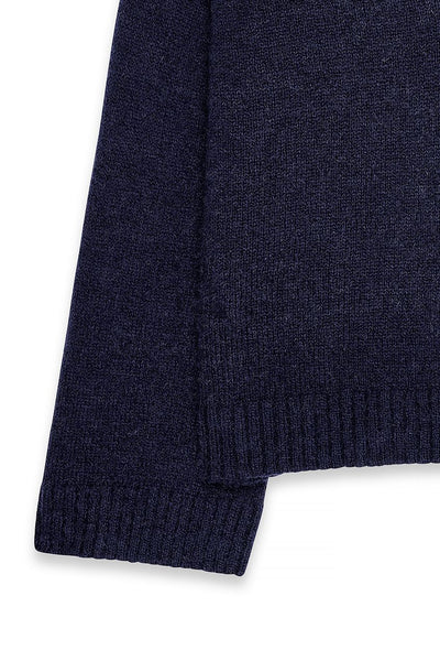 Knitted V-Neck Wool Blend Sweater