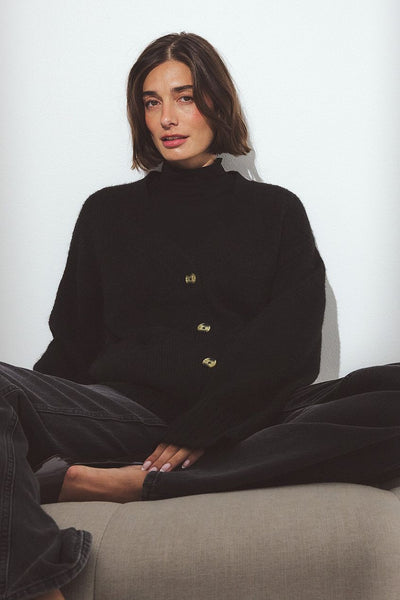 Knitted Wool Blend Cardigan