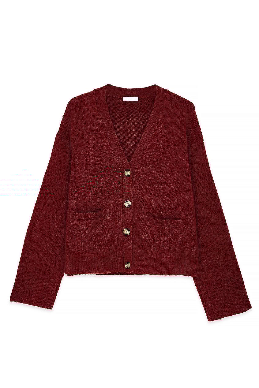 Knitted Wool Blend Cardigan