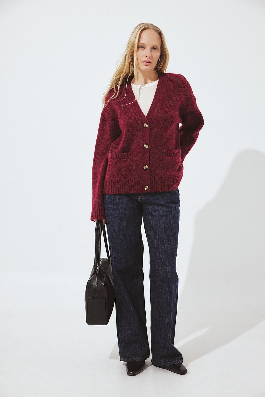 Knitted Wool Blend Cardigan