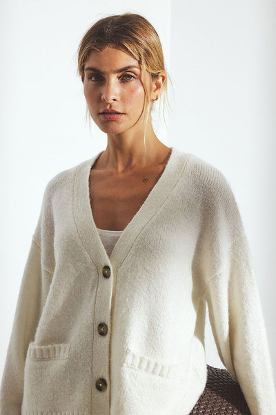 Knitted Wool Blend Cardigan