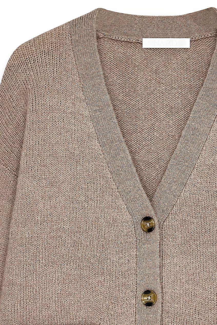 Knitted Wool Blend Cardigan