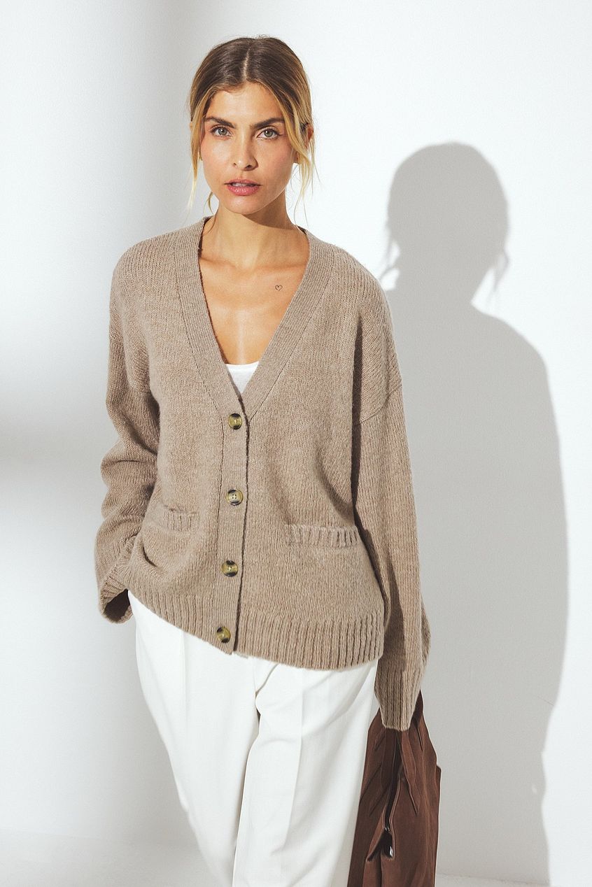 Knitted Wool Blend Cardigan