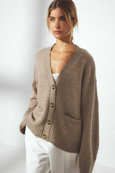 Knitted Wool Blend Cardigan