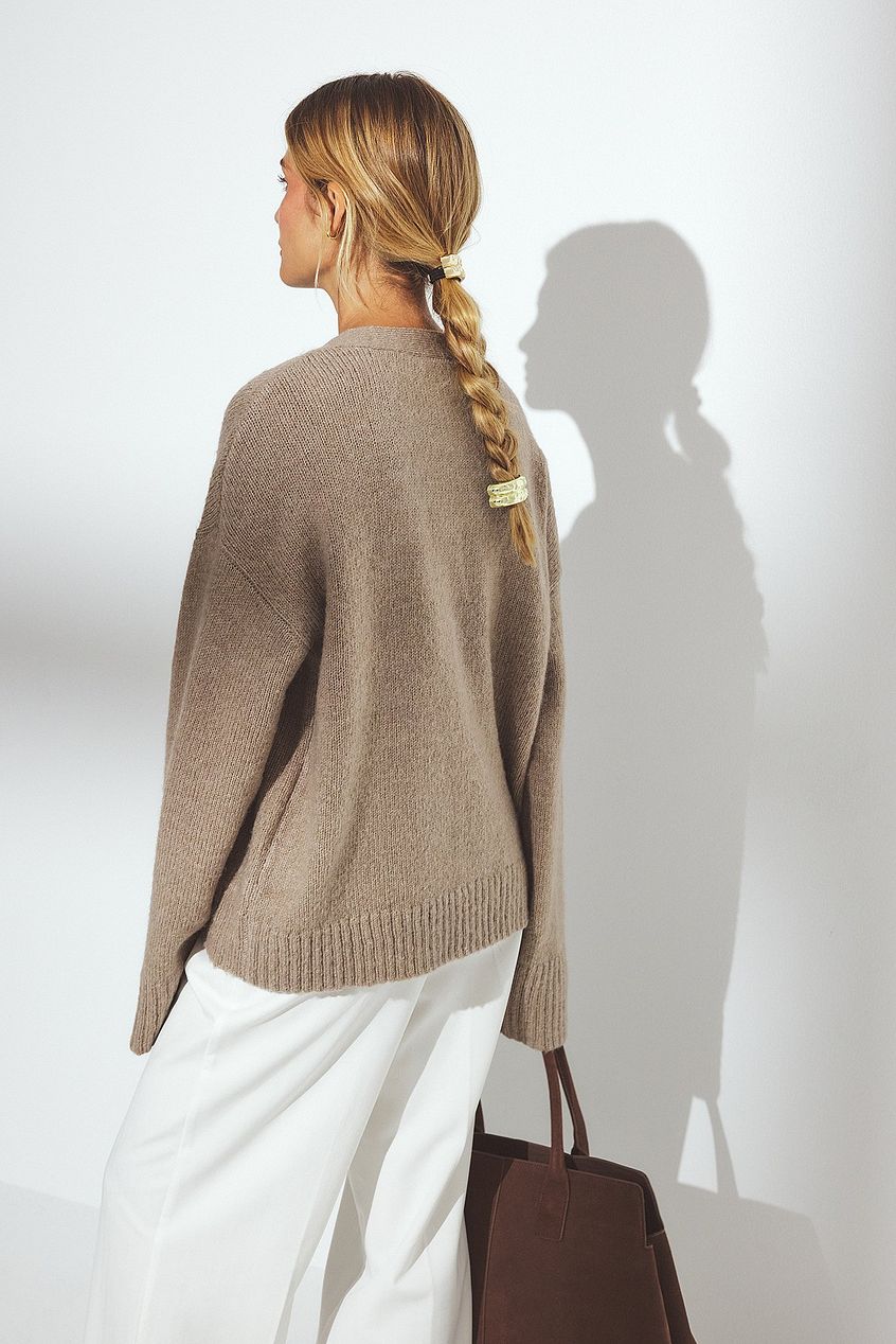 Knitted Wool Blend Cardigan