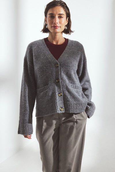 Knitted Wool Blend Cardigan