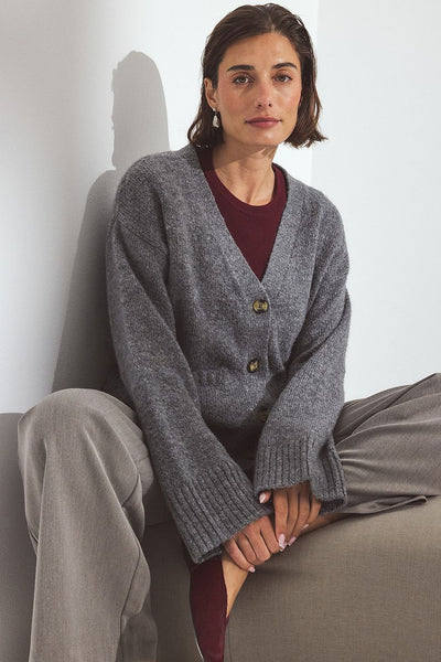 Knitted Wool Blend Cardigan