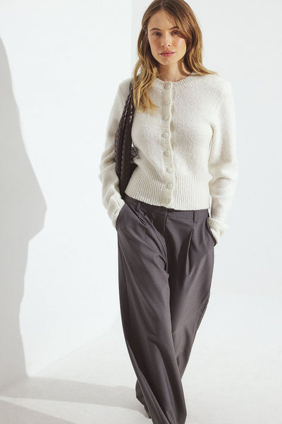 Knitted Wool Blend Cardigan