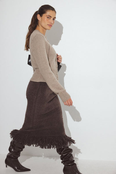 Knitted Wool Blend Cardigan