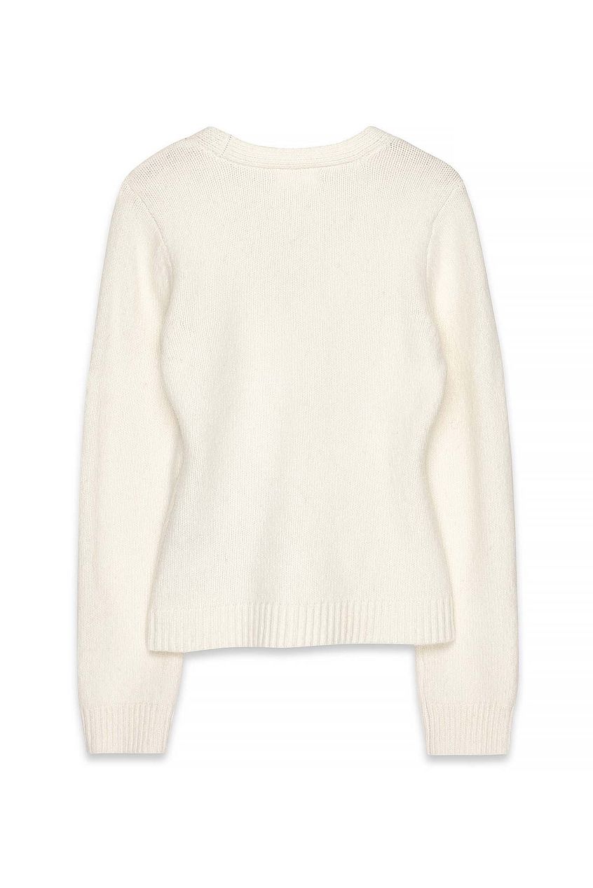 Knitted Wool Blend Fitted Cardigan