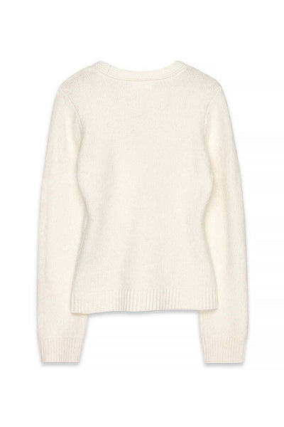 Knitted Wool Blend Fitted Cardigan