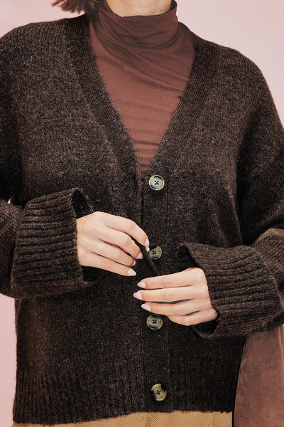 Knitted Wool Blend Cardigan
