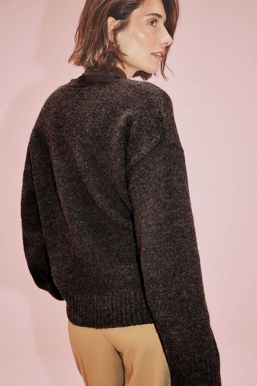 Knitted Wool Blend Cardigan