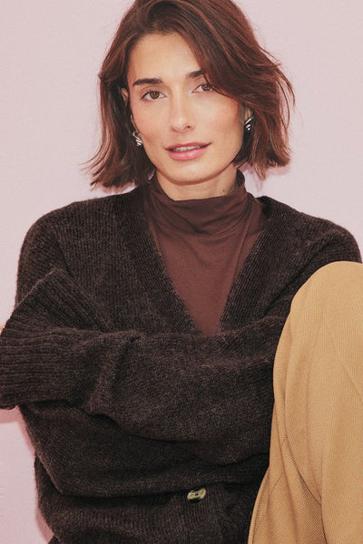 Knitted Wool Blend Cardigan