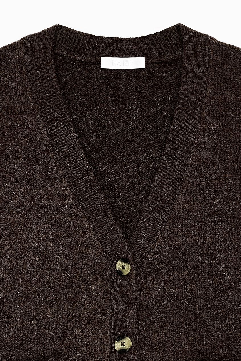 Knitted Wool Blend Cardigan