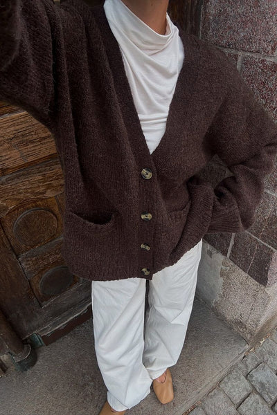 Knitted Wool Blend Cardigan