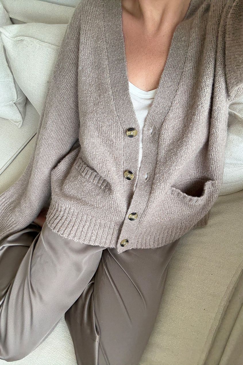 Knitted Wool Blend Cardigan