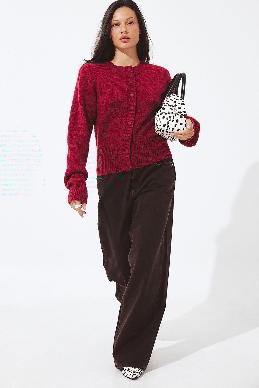 Knitted Wool Blend Cardigan