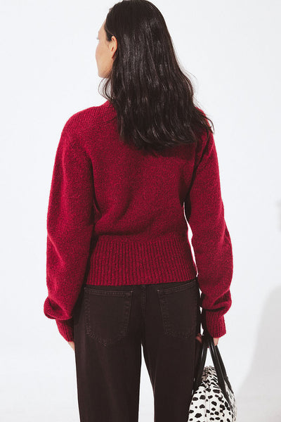 Knitted Wool Blend Cardigan