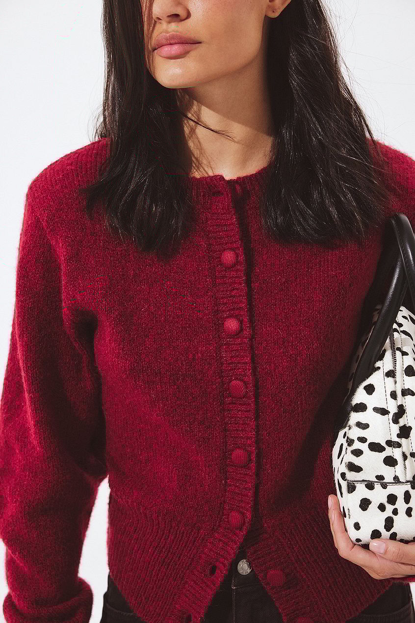 Knitted Wool Blend Cardigan