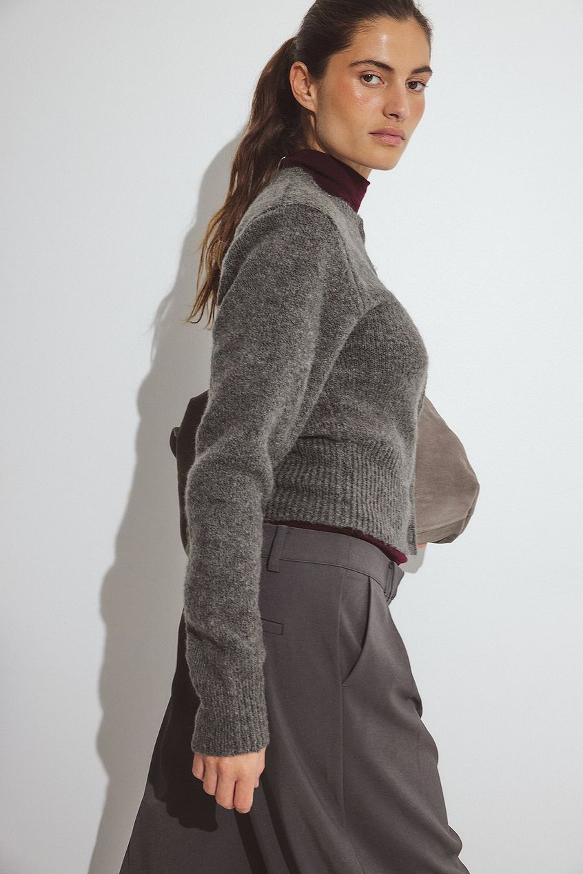 Knitted Wool Blend Cardigan