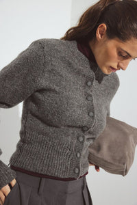 Knitted Wool Blend Cardigan