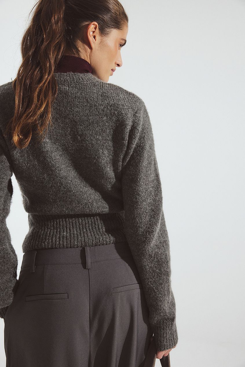 Knitted Wool Blend Cardigan