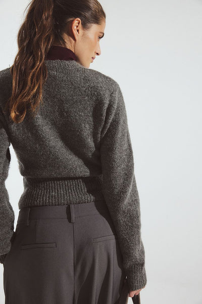 Knitted Wool Blend Cardigan