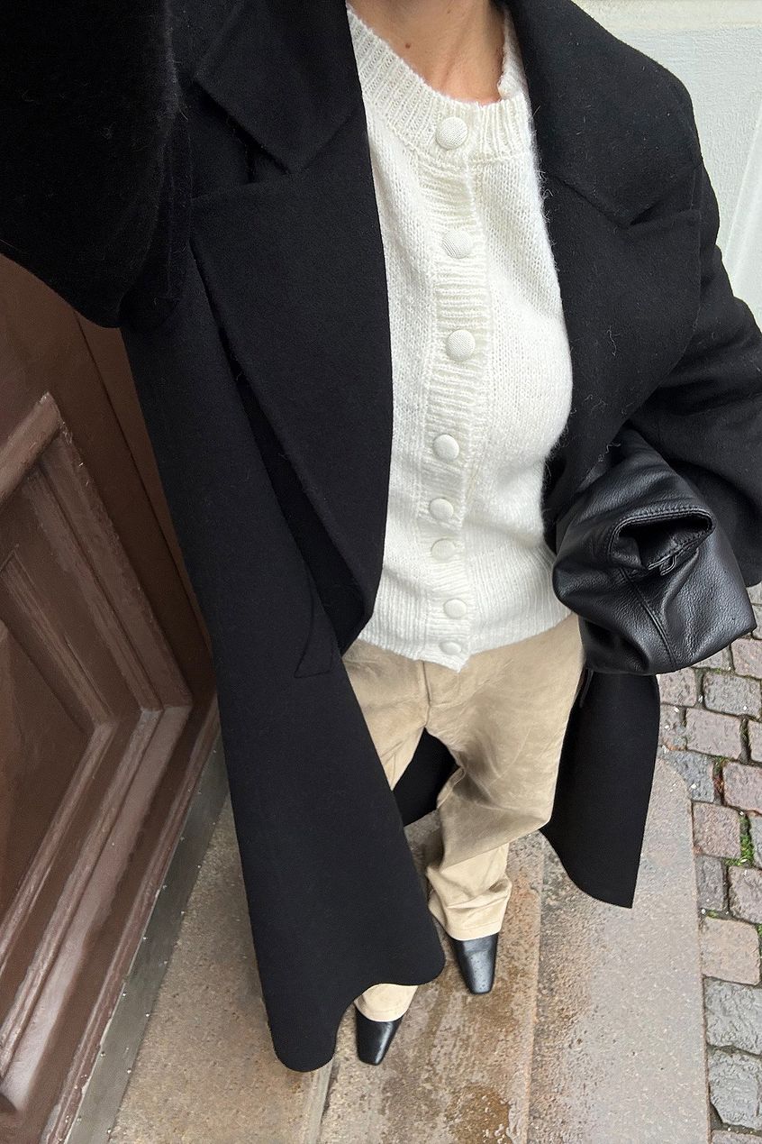 Knitted Wool Blend Cardigan