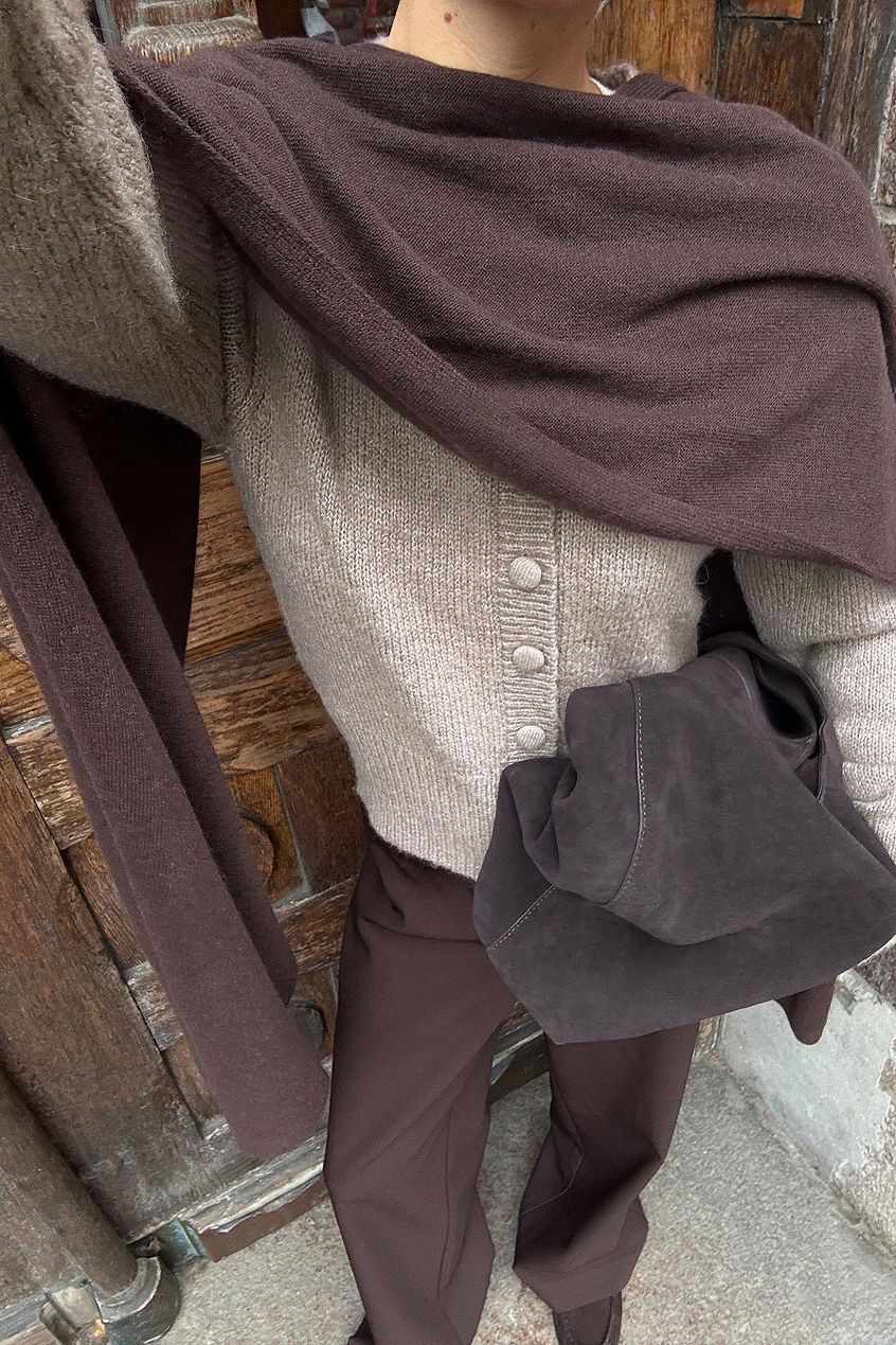 Knitted Wool Blend Cardigan