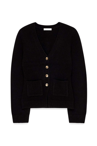 Knitted Wool Blend Fitted Cardigan