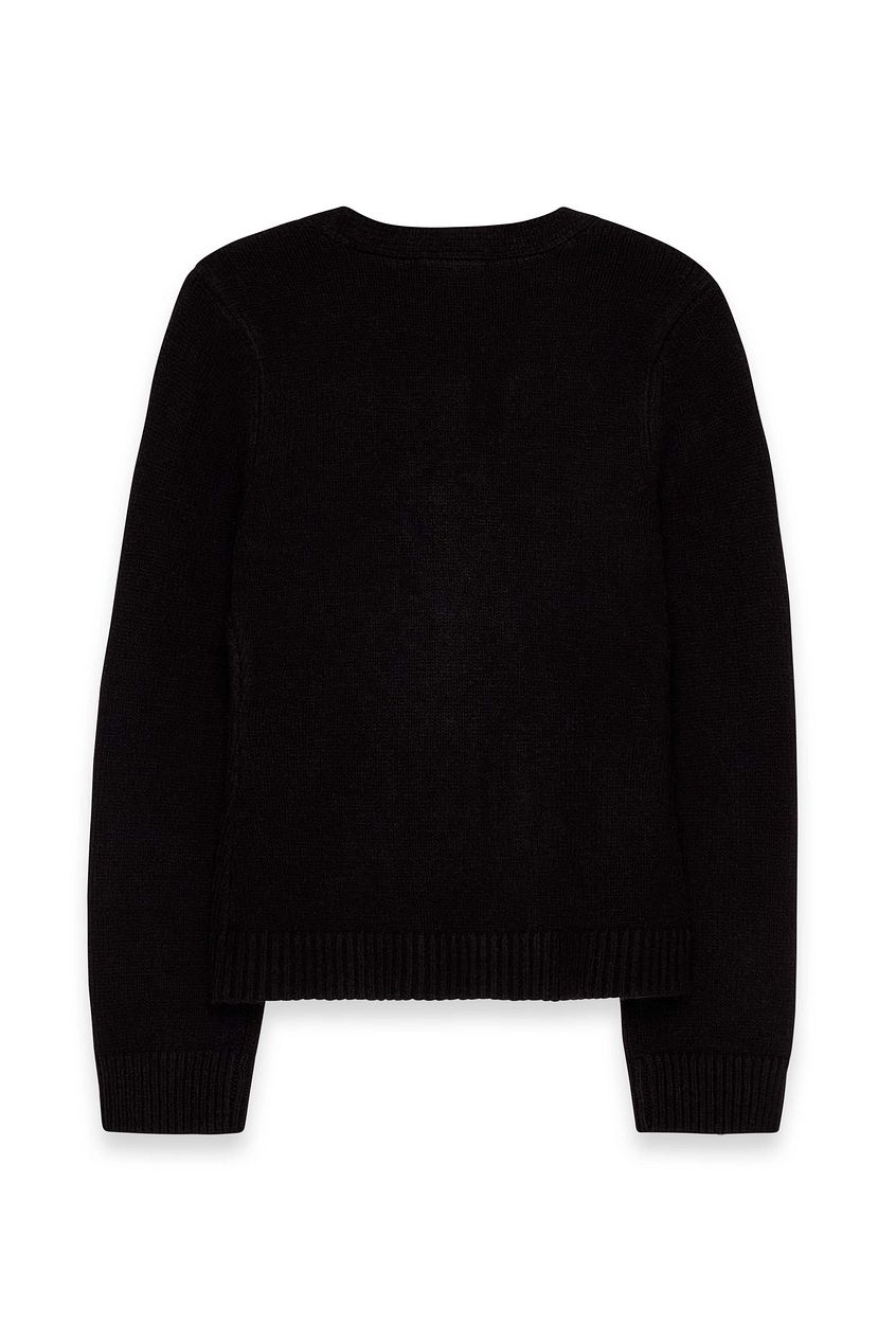 Knitted Wool Blend Fitted Cardigan