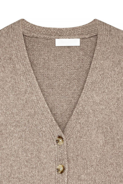 Knitted Wool Blend Fitted Cardigan