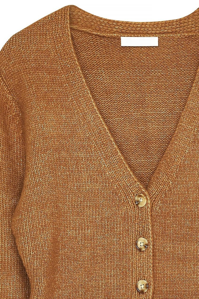 Knitted Wool Blend Fitted Cardigan