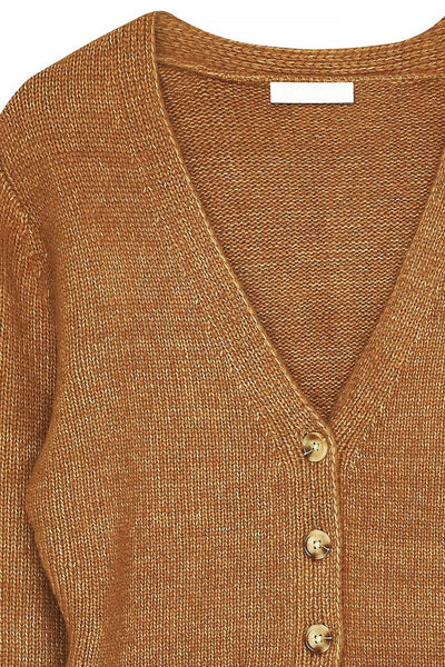 Knitted Wool Blend Fitted Cardigan