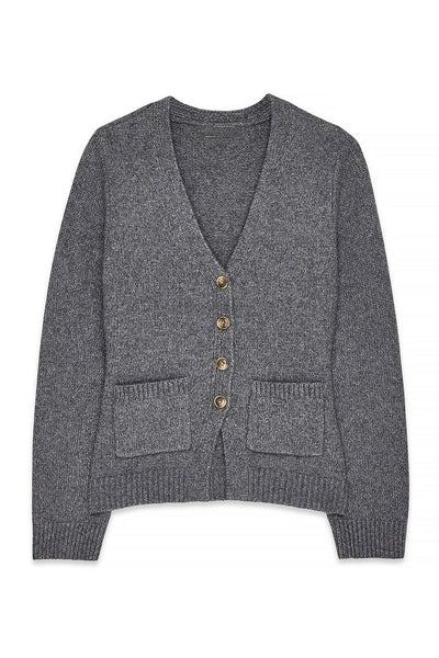 Knitted Wool Blend Fitted Cardigan
