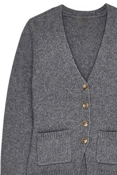 Knitted Wool Blend Fitted Cardigan