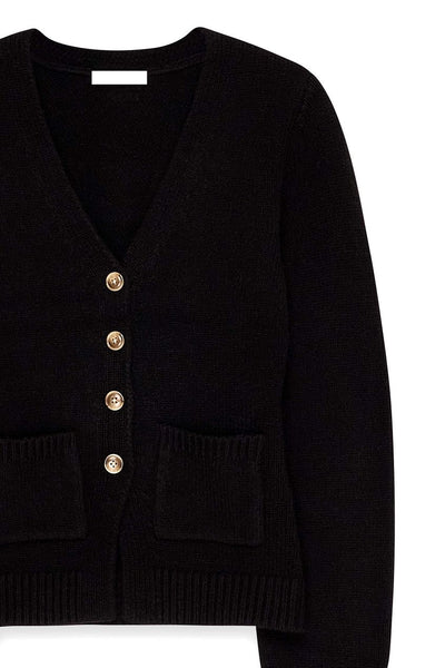 Knitted Wool Blend Fitted Cardigan