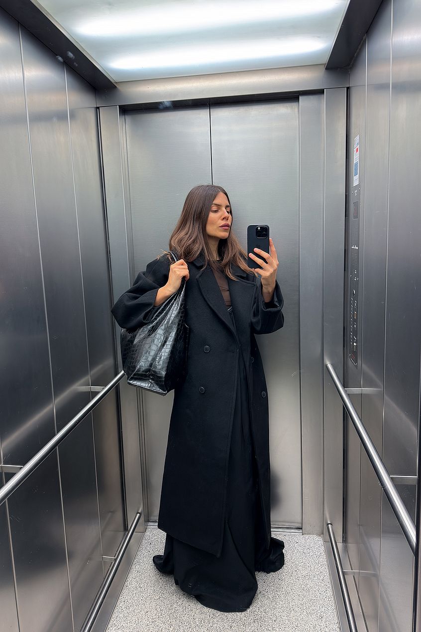 Oversized Wool Blend Belted Coat