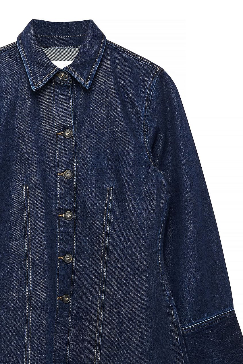 Marked Waist Denim Shirt